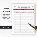 bid sheets for silent auction